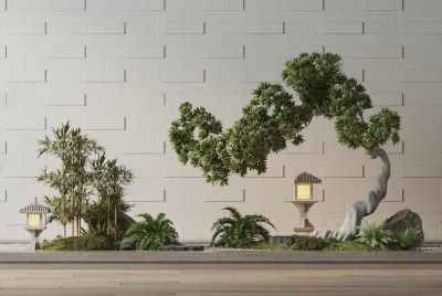 新中式景观造景3D模型下载